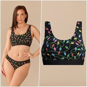 Nordstrom Womens Seasonal Style Holiday Lights Bralette Bra Stretch Scoop Neck
